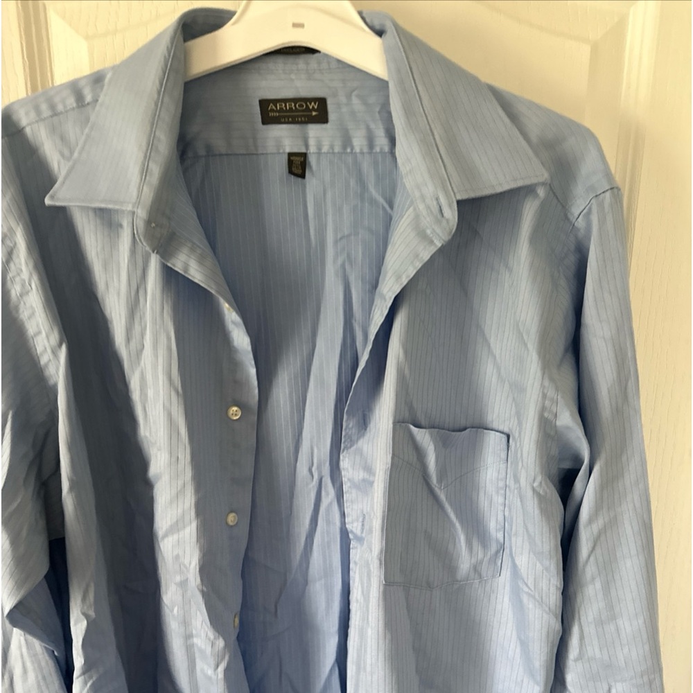 Arrow Mens Blue collar shirt Large